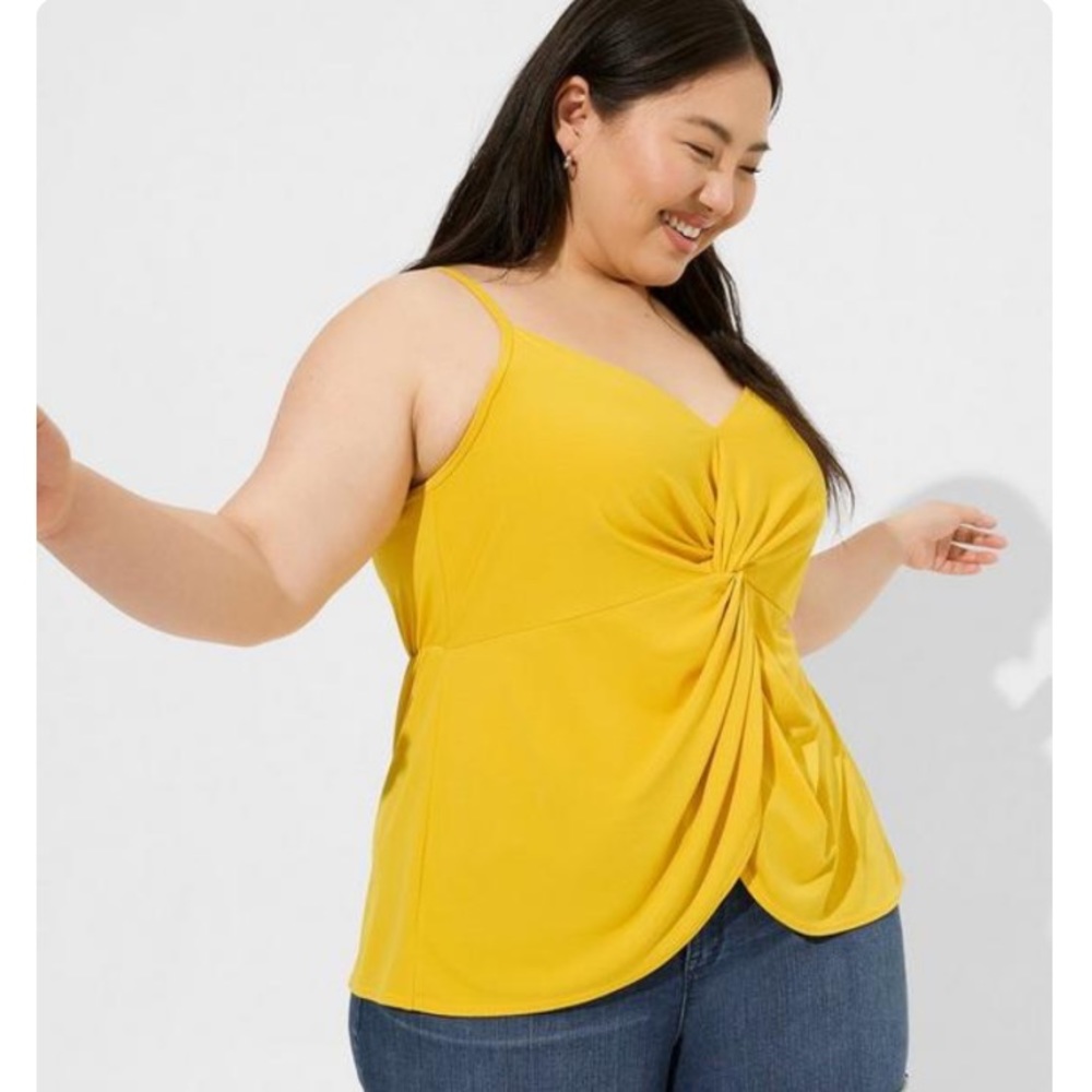 Studio Crepe V-Neck Twist Tank